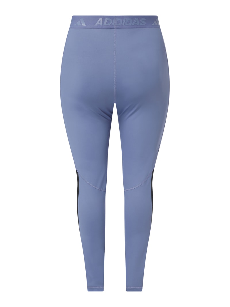 PLUS SIZE Long Tight Fit Sportleggings mit Logo-Details in rauchblau