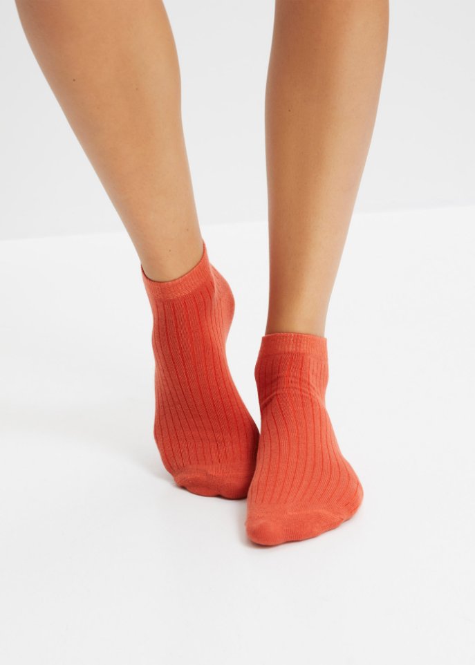 Kurzsocken (10er Pack) in Rippstruktur mit Bio-Baumwolle