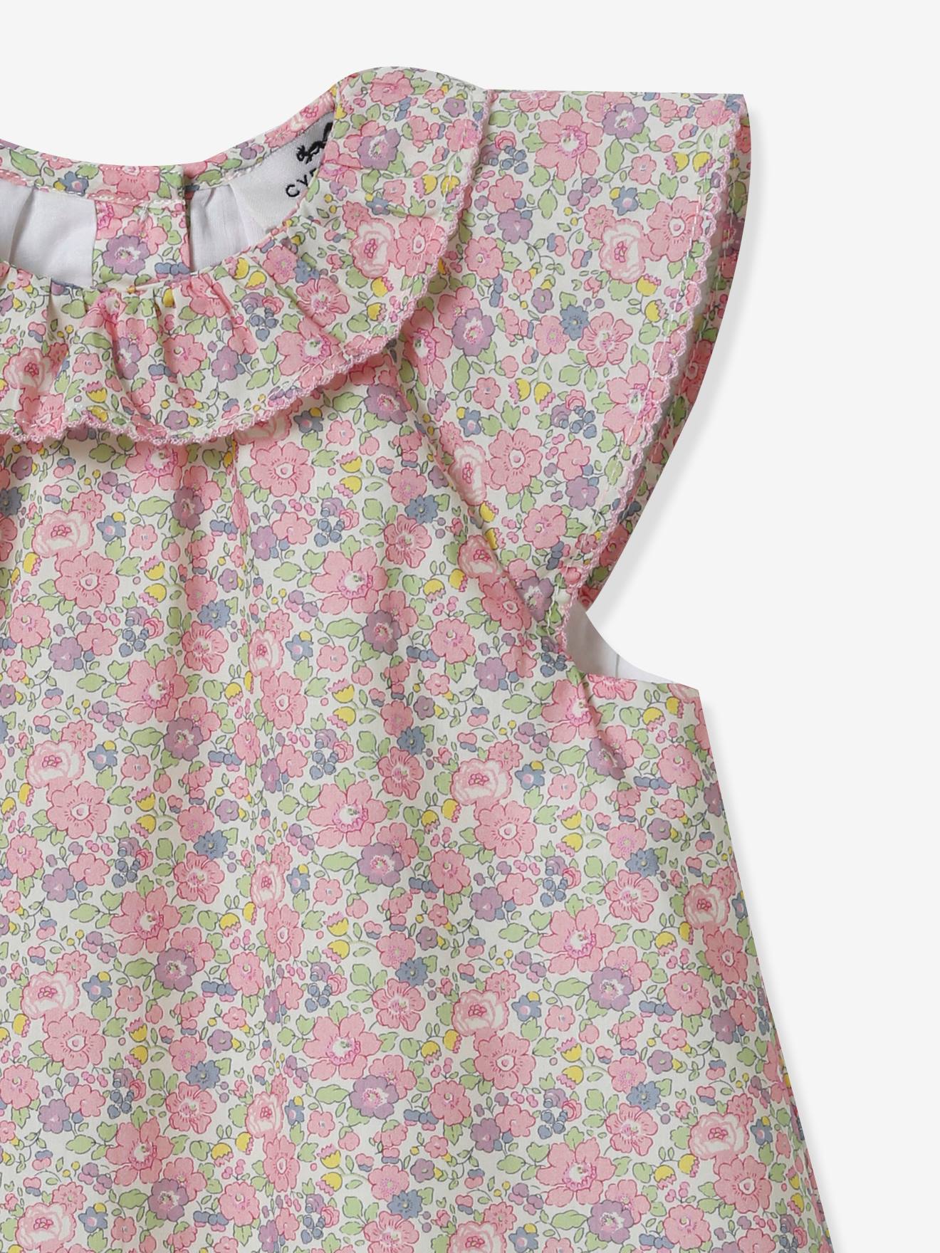 Robe bébé en tissu Liberty® CYRILLUS rose imprimé