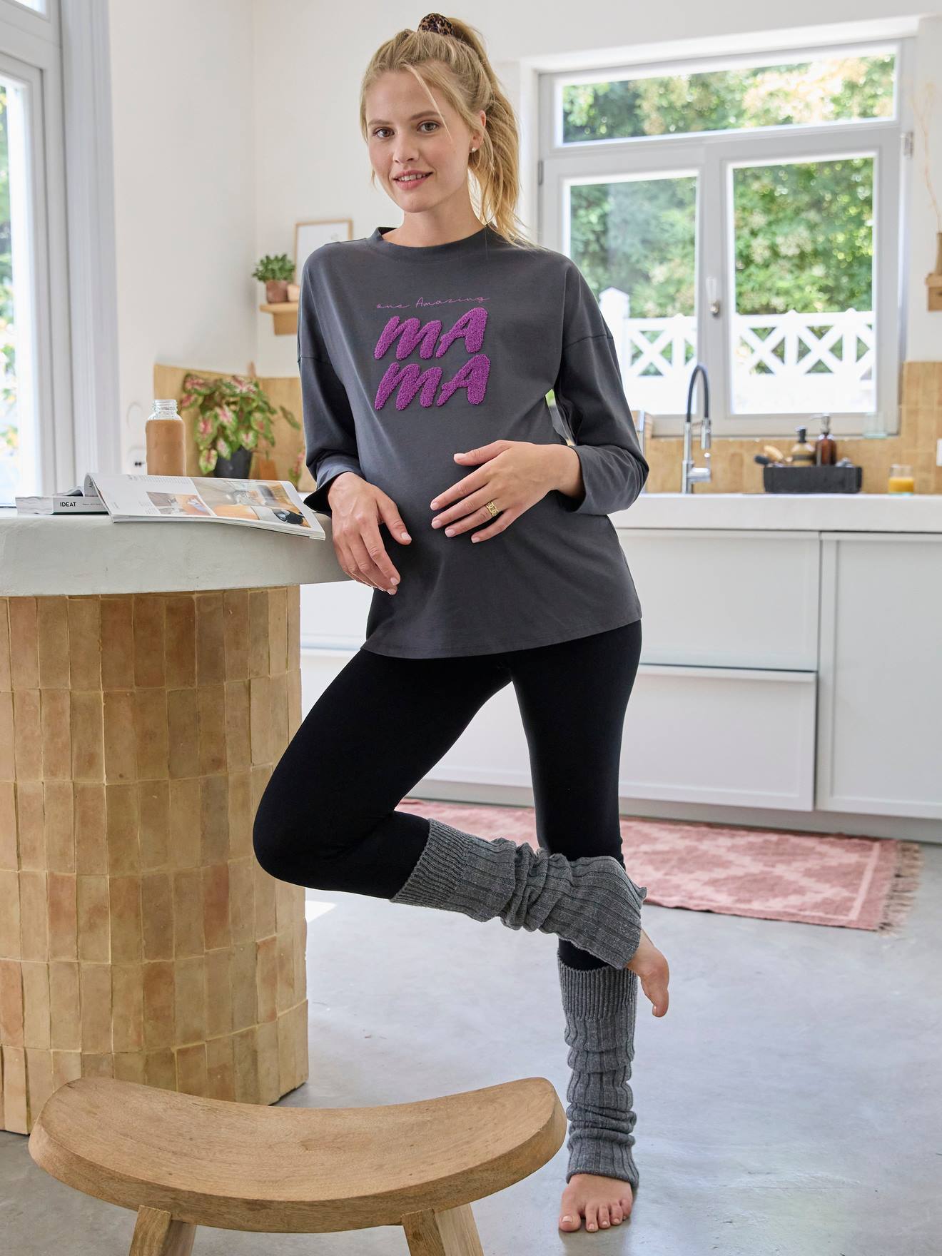 T-shirt de grossesse à message anthracite