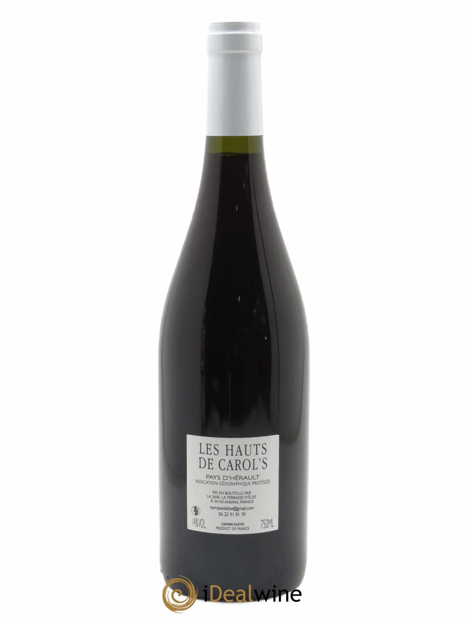 IGP Pays d'Hérault (Vin de Pays de l'Hérault) Les Hauts de Carol's Terrasse d'Elise (Domaine de la)  2019 - Lot de 1 Bouteille