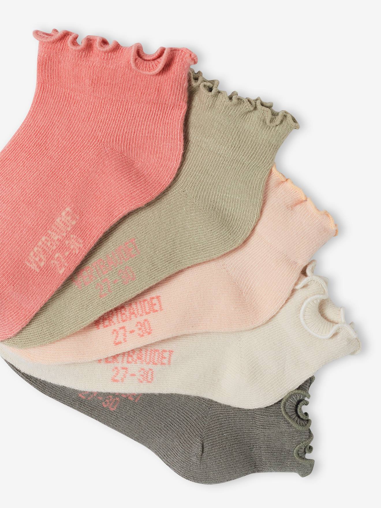 Vertbaudet 5er-Pack Mädchen Rüschensocken BASICS Oeko-Tex - pfingstrose