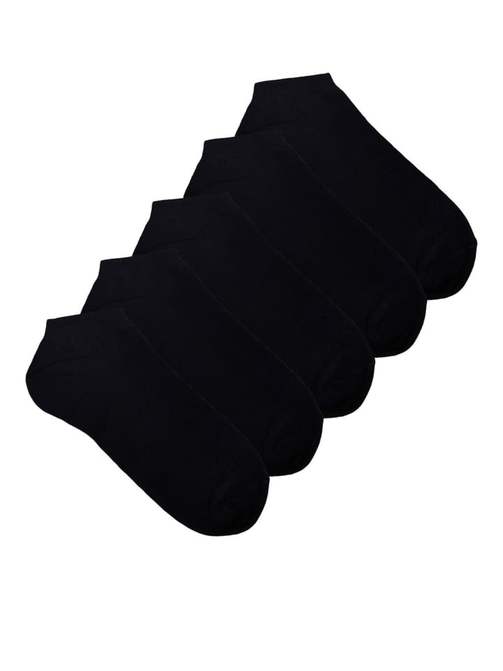 JACK & JONES Junior 5er Pack Sneaker Socken in black günstig kaufen