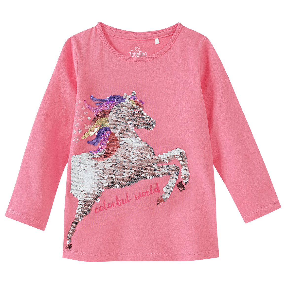 Mädchen Langarmshirt mit Wendepailletten