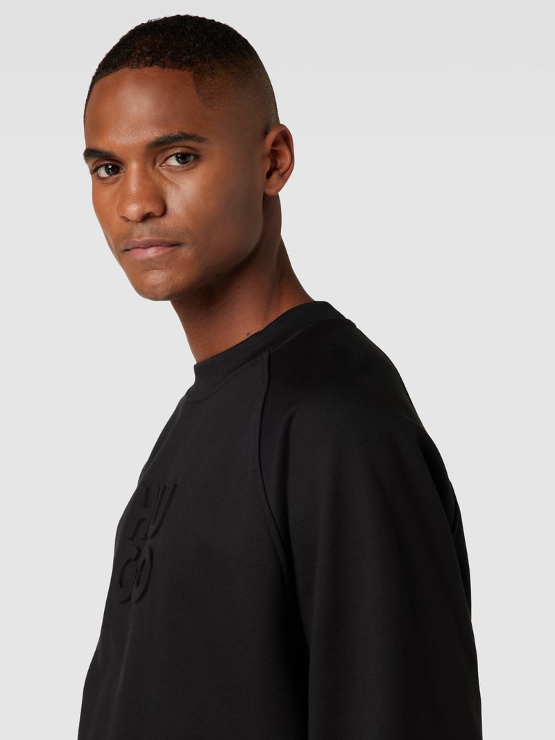Sweatshirt mit Label-Stitching Modell 'Dumbkin' in schwarz