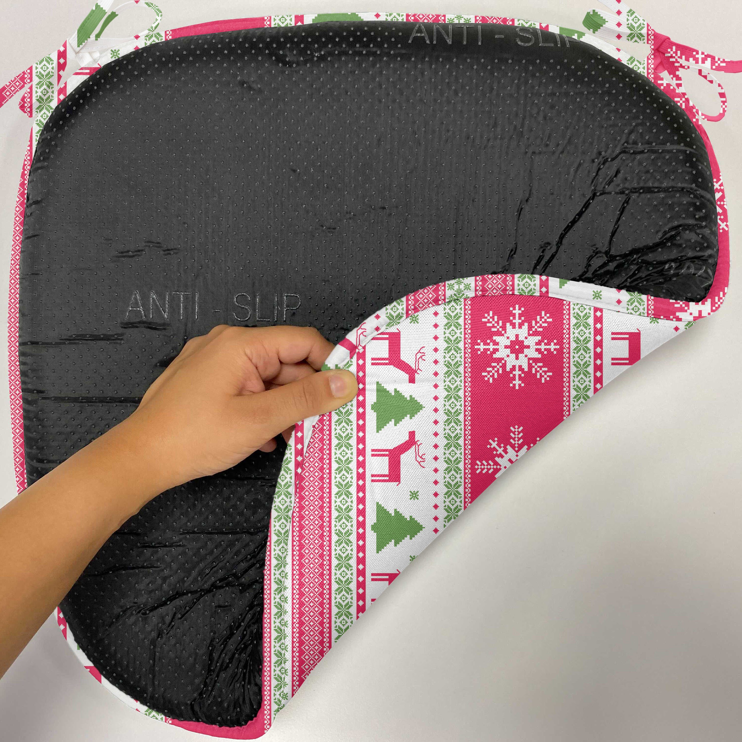 Abakuhaus Stuhlkissen Dekoratives wasserfestes Kissen mit Riemen für Küchensitze, nordisch Needlework Stil Weihnachten