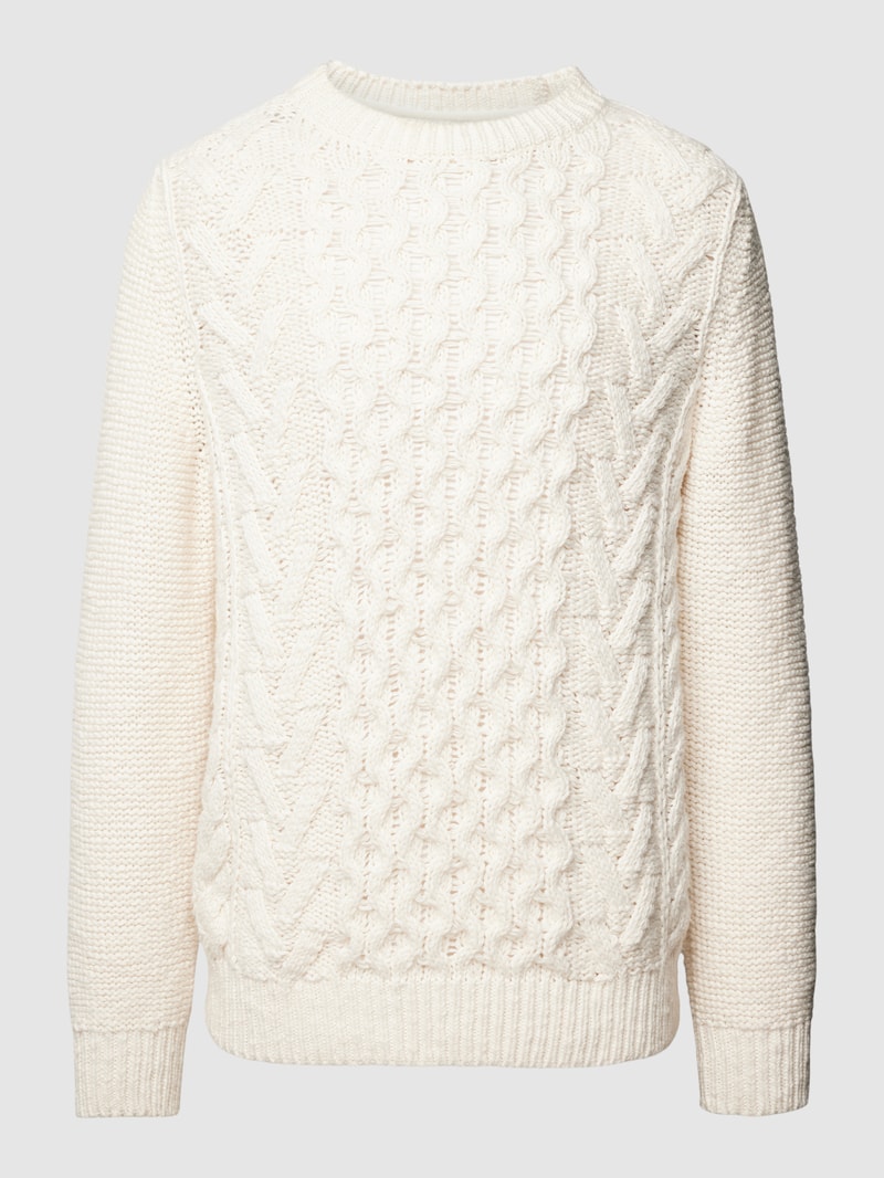 Strickpullover mit Strukturmuster in offwhite