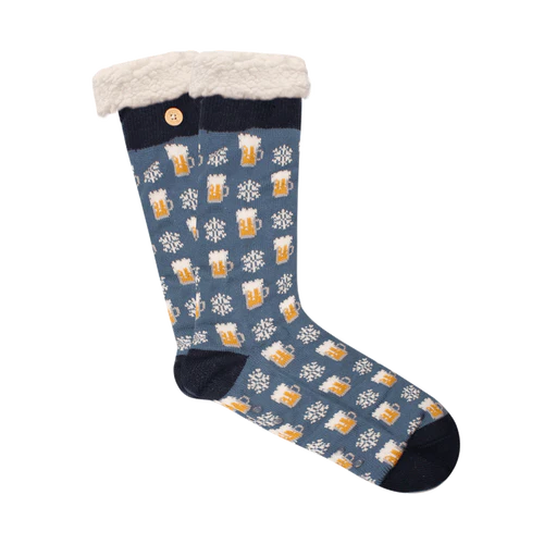 Blue Christmas Beer Socks