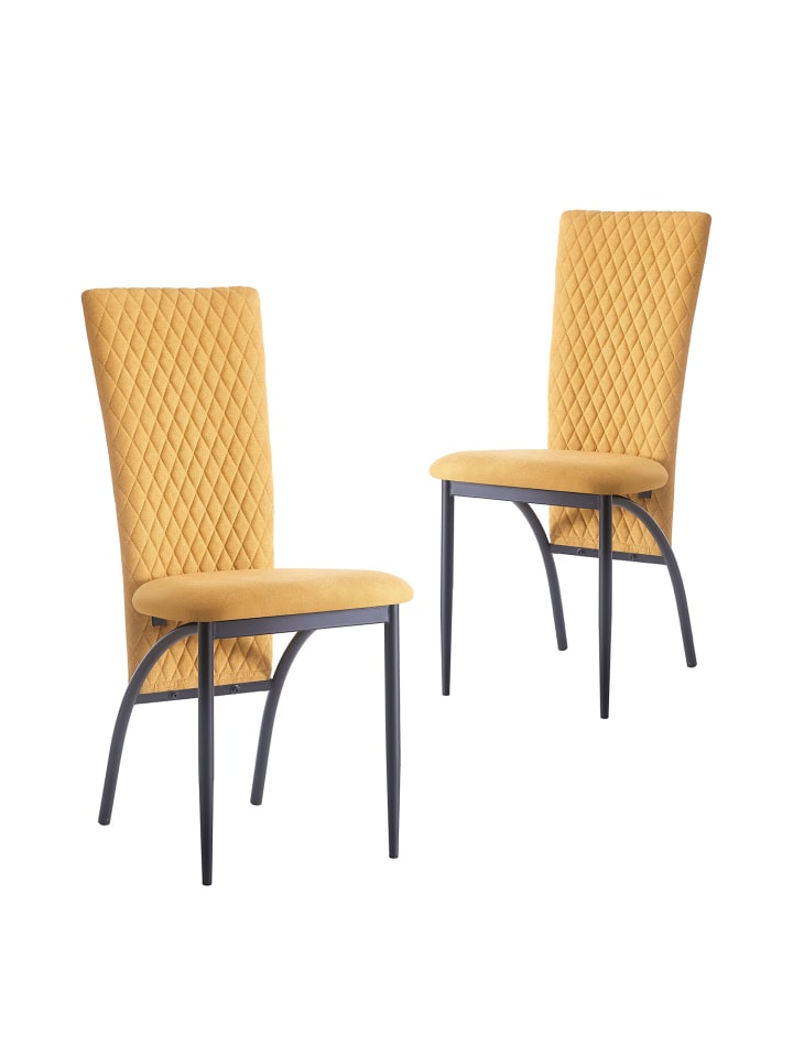 B&D Home Esszimmerstuhl THADDÄUS in Gelb - (B)46 x (H)94 x (T)58 cm günstig kaufen