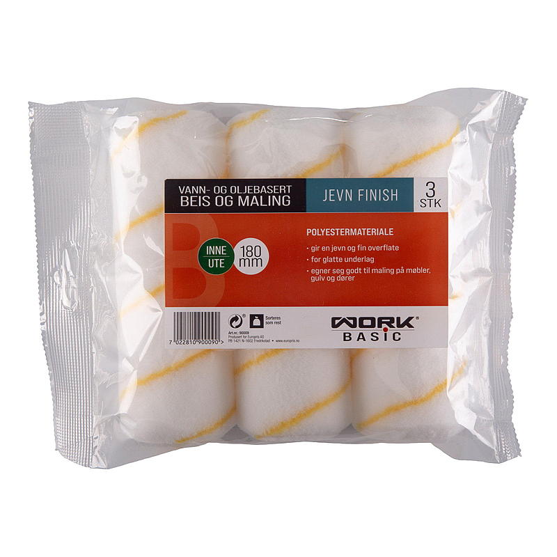 Work Basic Rulle 3-pk 180 mm polyester, Work