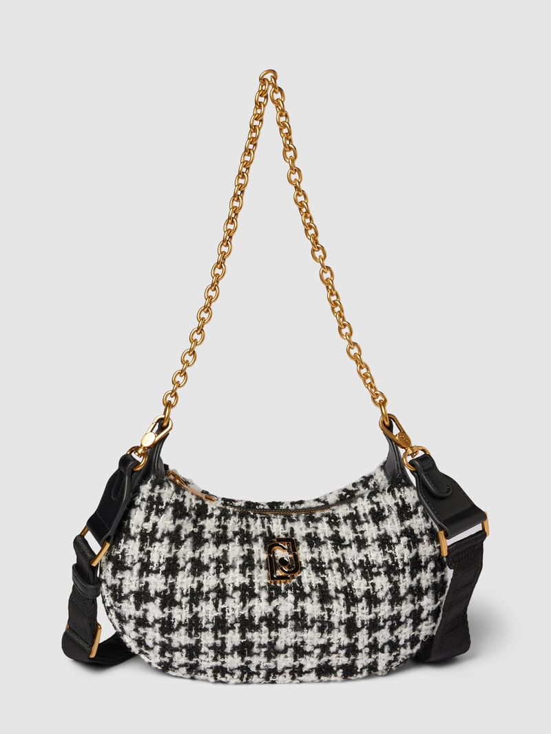 Pochette mit abnehmbarem Schulterriemen in schwarz