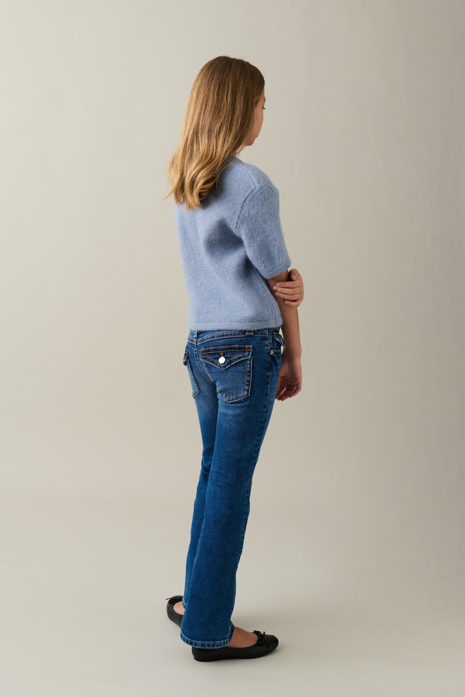 Chunky low flare jeans