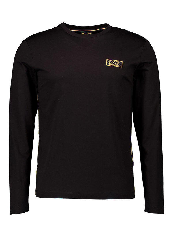 EA7, Longsleeve, Slim Fit, Baumwolle, schwarz