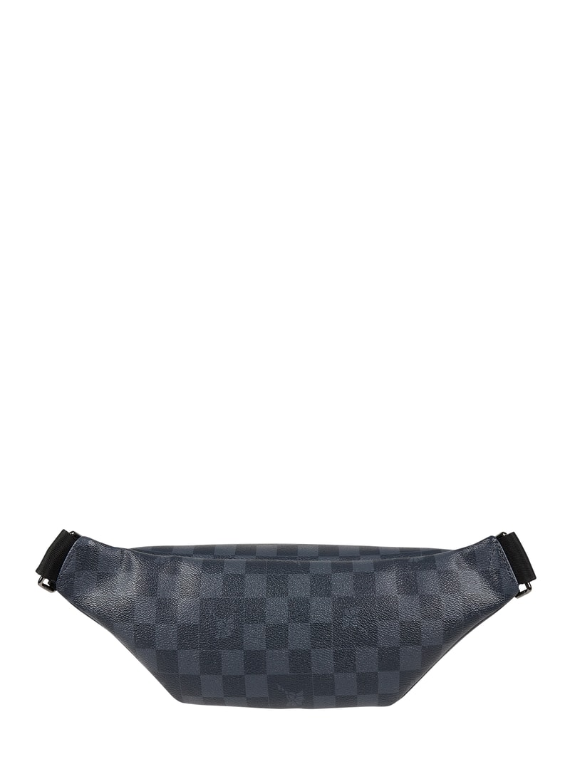 Bauchtasche mit Logo-Muster Modell 'Piazza Leo' in marineblau