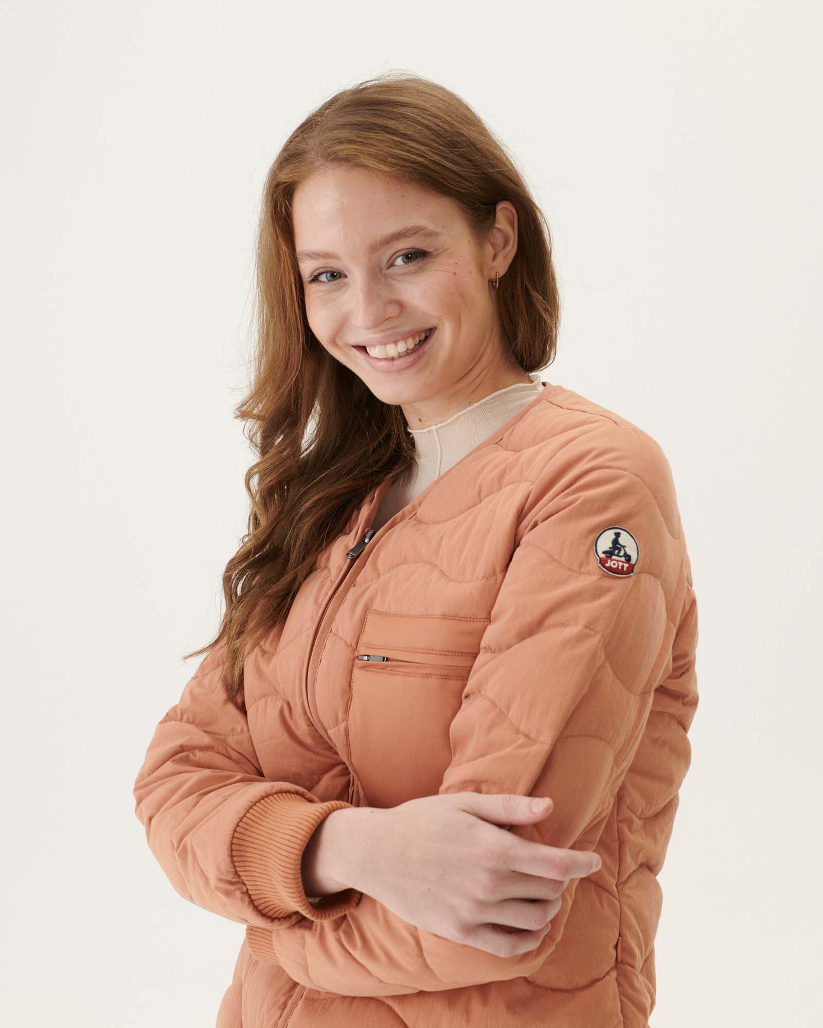 Veste zippée Col V Camel Alexia