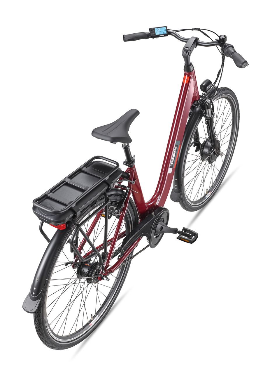 Telefunken City E-Bike RC845 Multitalent mit 7-Gang Shimano Nabenschaltung, Weinrot