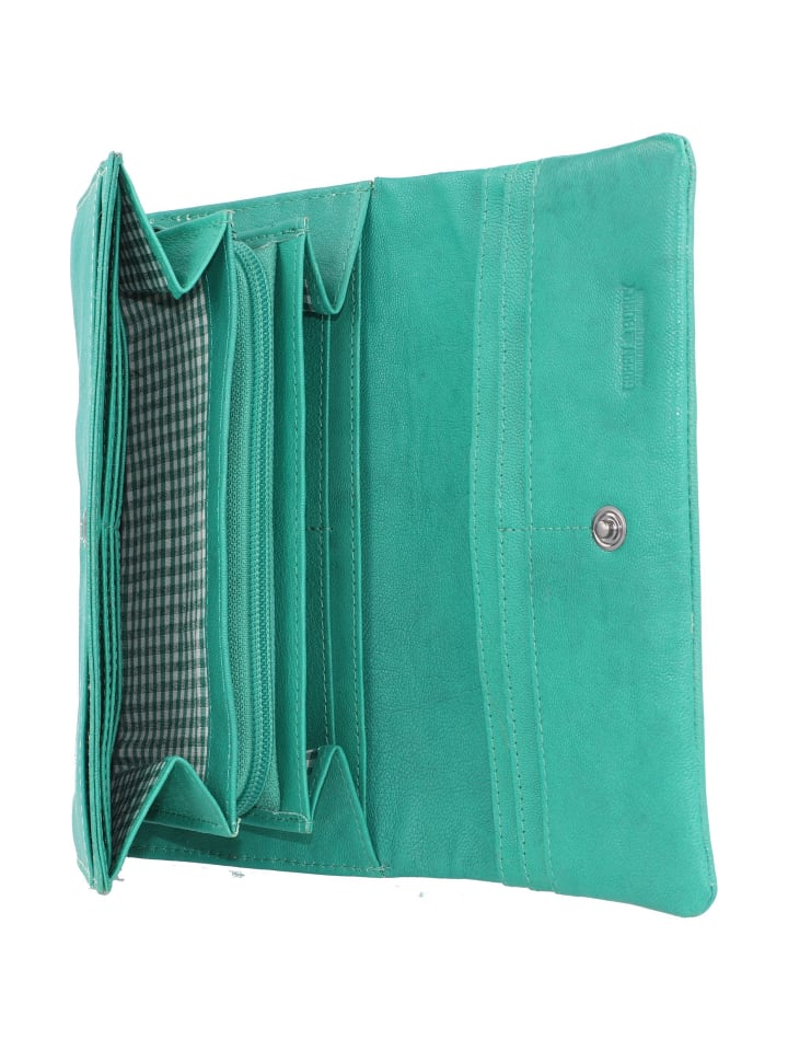 Greenburry Tumble Nappa Geldbörse Leder 19 cm in aqua green günstig kaufen onesize
