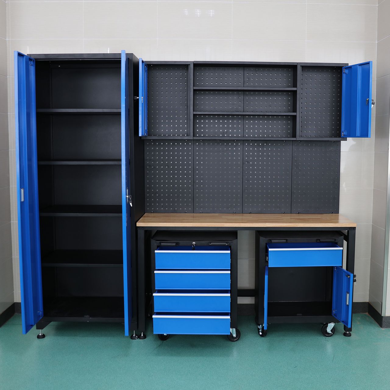 Tech Craft Garagenschrank 6 tlg. blau