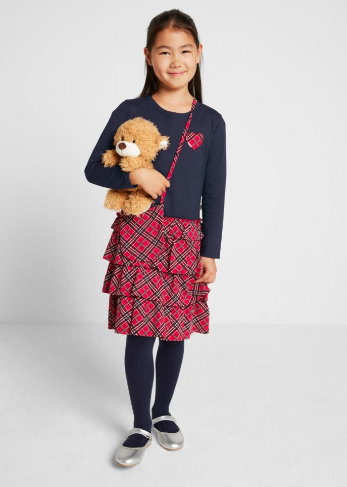 Mädchen Jerseykleid und Tasche (2-tlg.) aus Bio-Baumwolle
