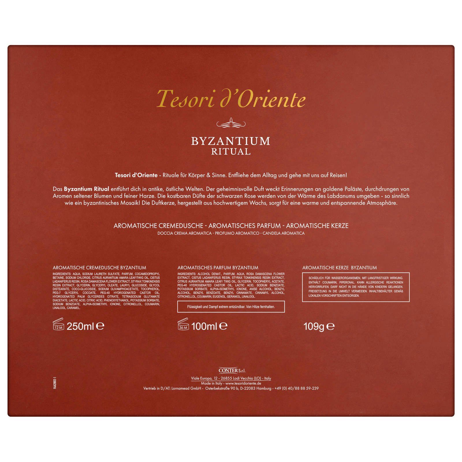 Tesori d´Oriente Pflege-Geschenkset Geschenkset Byzantium + Cremebad Byzantium Set, 4-tlg.