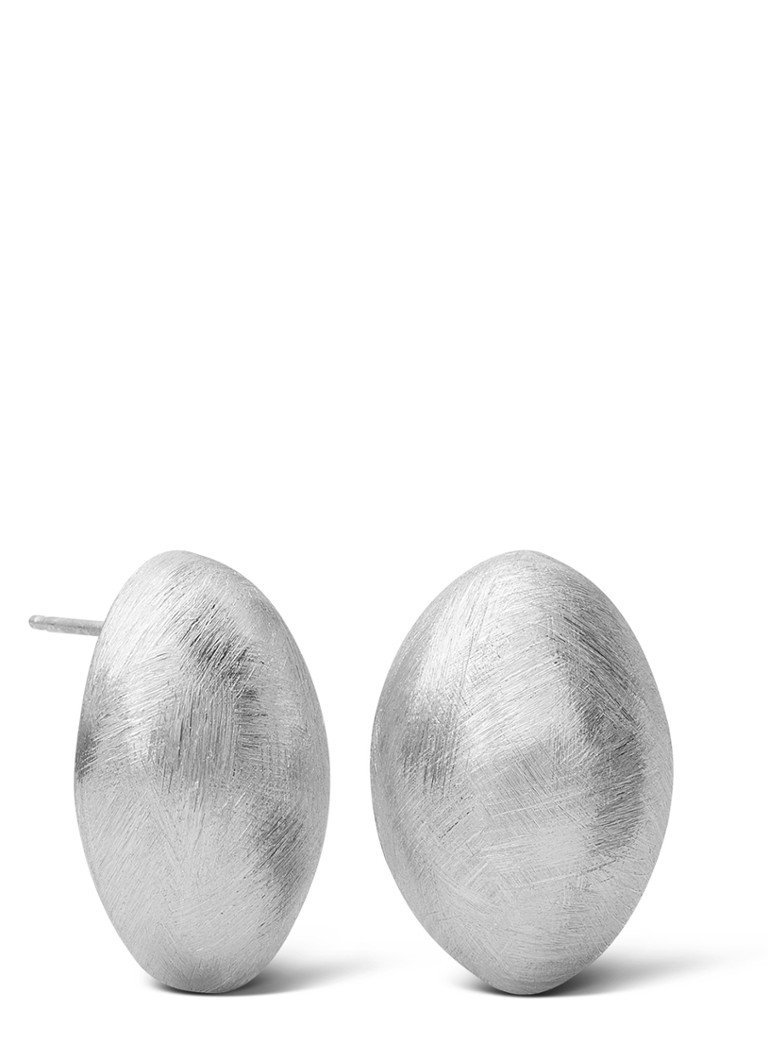 Cercei Bikkel din satin argintiu de la Casa Jewelry