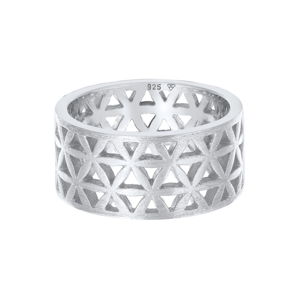 Elli Elli Bague Femmes Bande Fleur de Vie Ludique en Argent Sterling 925 Bague