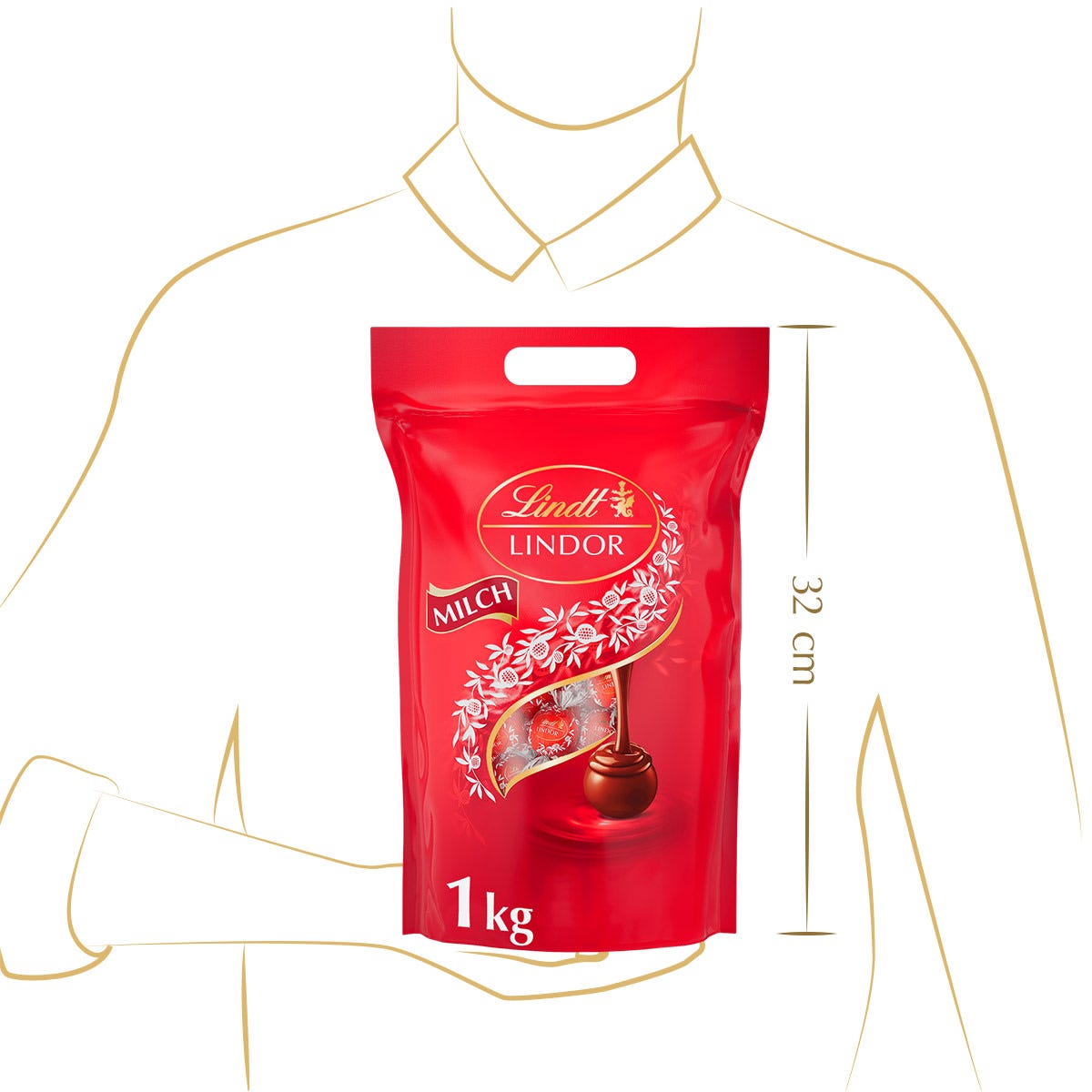 LINDOR Kugel Beutel Milch, 1000g