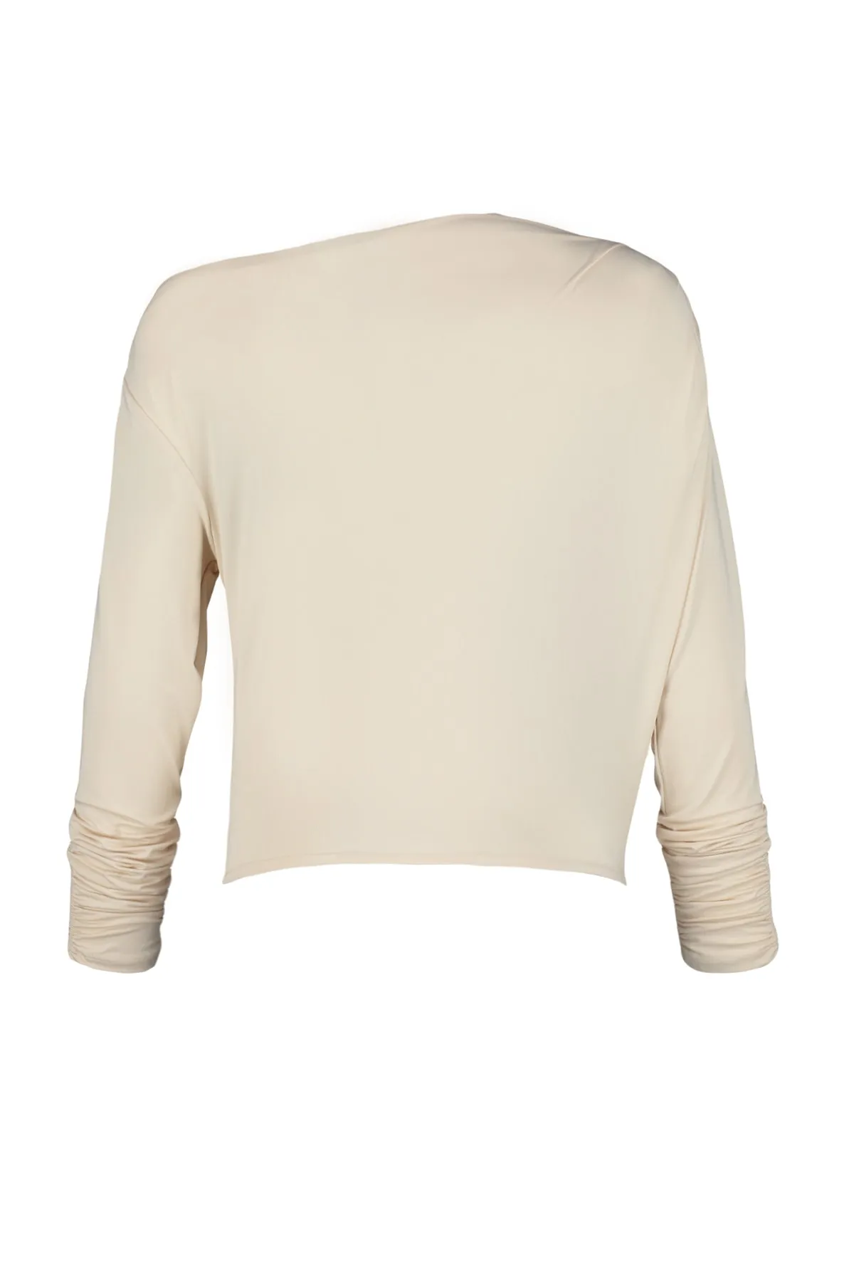 Trendyol Collection  Fließende, dehnbare Strickbluse mit asymmetrischem Kragen in Steingrau TWOAW21BZ1383