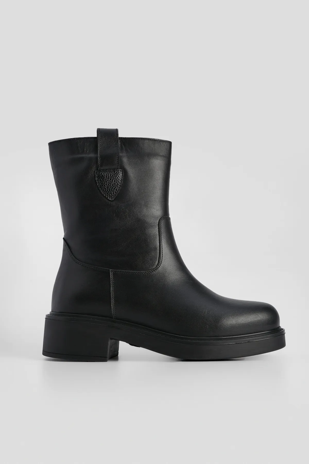 Marjin  Damen-Tagesstiefel aus echtem Leder Gater Schwarz