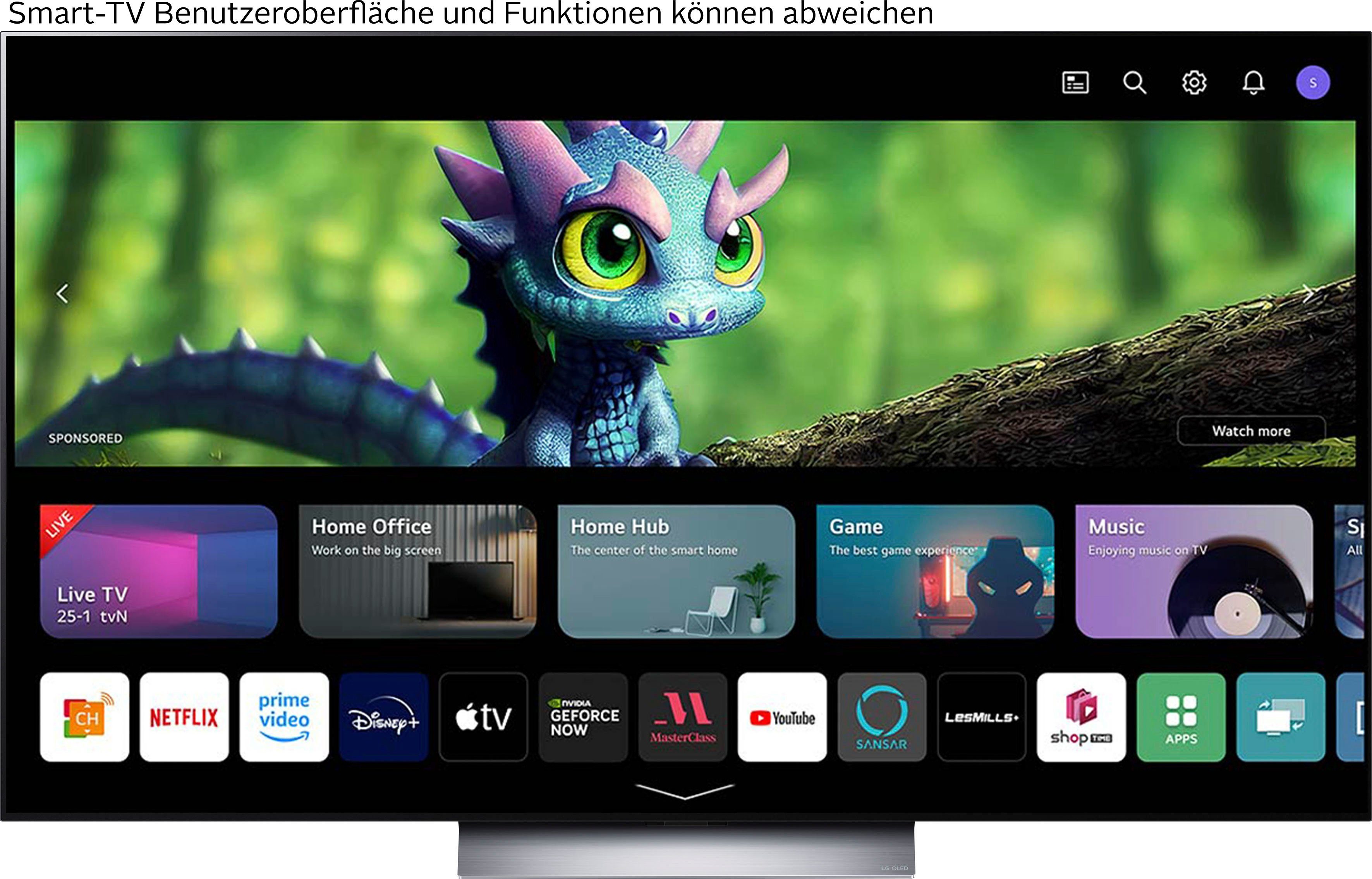 LG OLED55C37LA OLED-Fernseher (139 cm/55 Zoll, 4K Ultra HD, Smart-TV, OLED evo, bis zu 120 Hz, α9 Gen6 4K AI-Prozessor, Twin Triple Tuner)