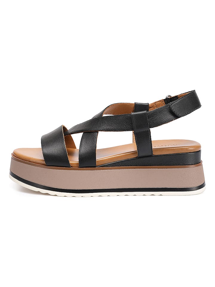 INUOVO Leder-Sandalen in Schwarz günstig kaufen