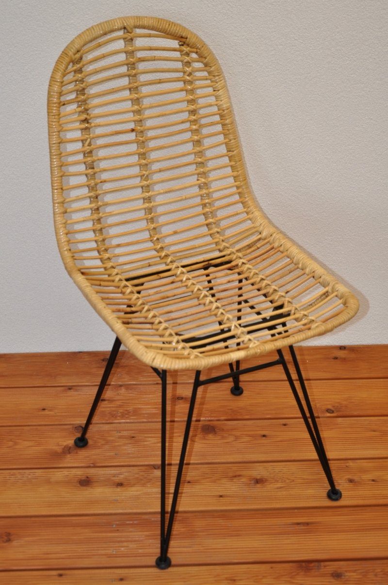 Rattani Rattanstuhl Rattanstuhl, Rattansessel Luz honigfarben, Rattan + Metall