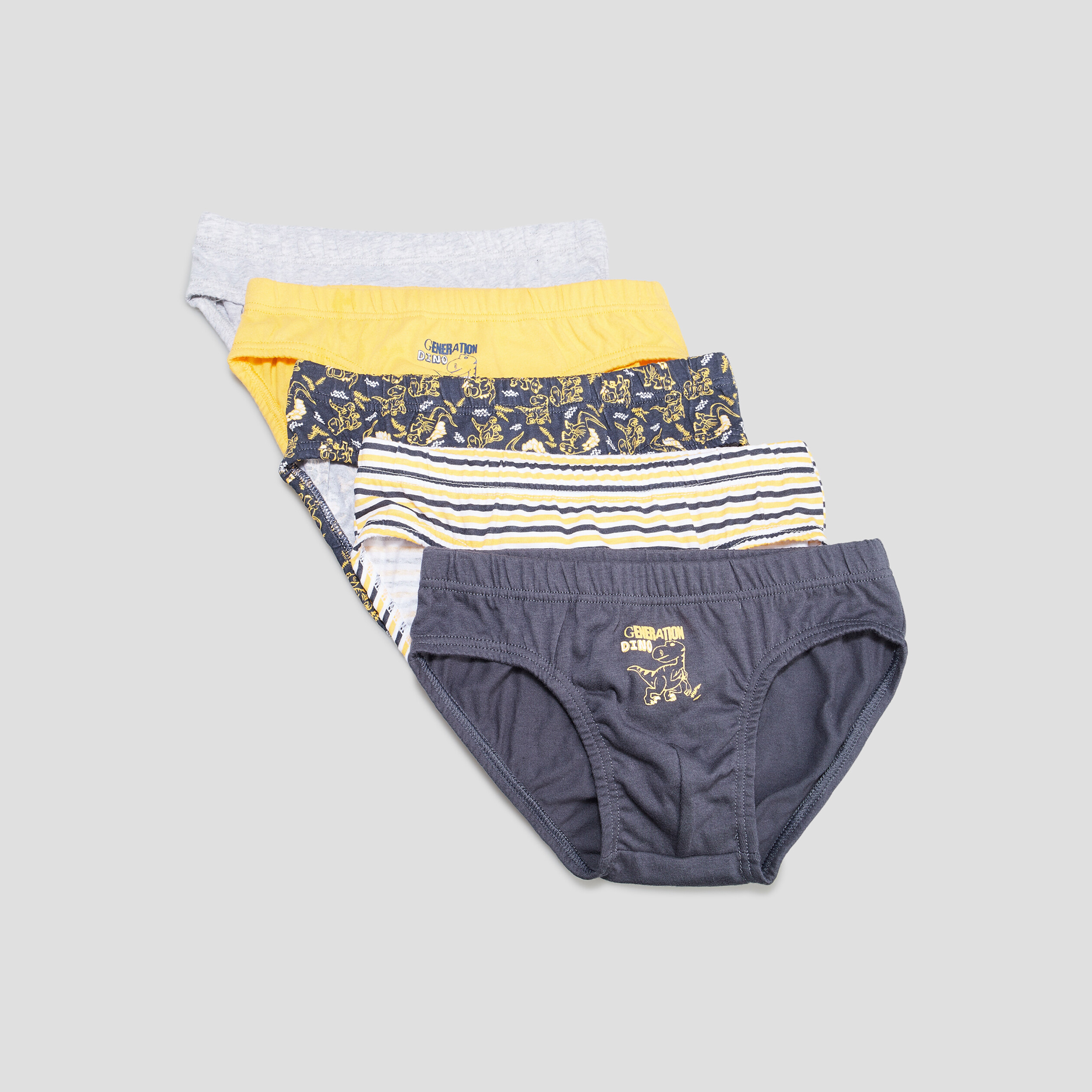 Lot 5 slips coton jaune garçon | La Halle