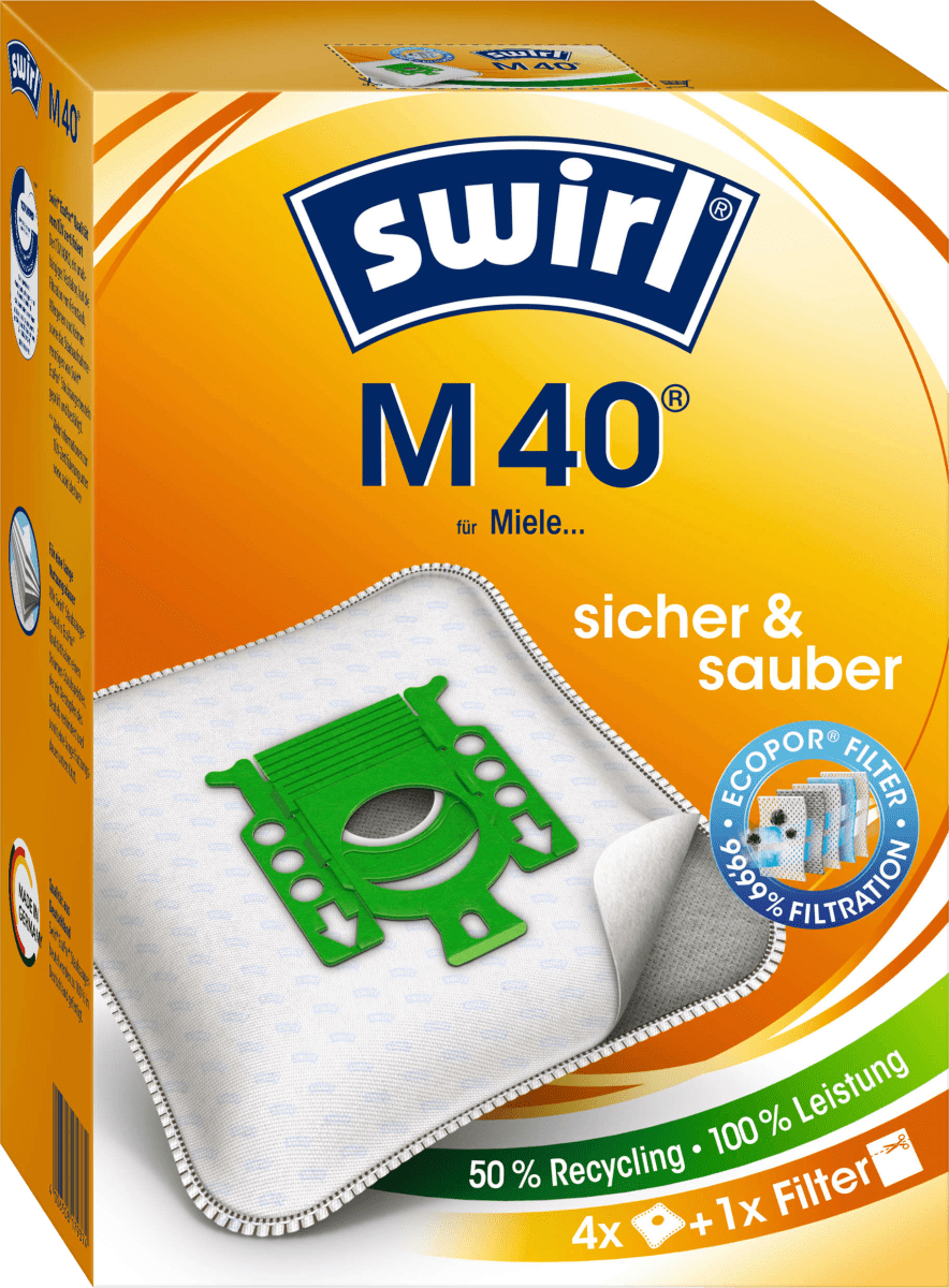 Staubsaugerbeutel M40 MicroPor Plus inkl. 1 Filter, 4 St