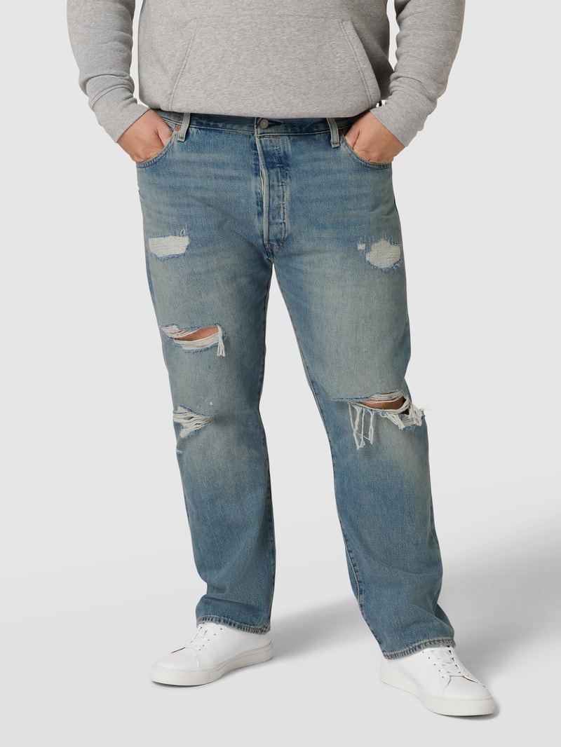 PLUS SIZE Jeans im Destroyed-Look Modell '501® Levi s®ORIGINAL' in hellblau