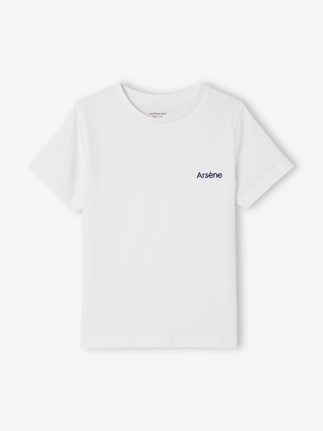 Vertbaudet Jungen T-Shirt BASIC Oeko-Tex, personalisierbar - weiß