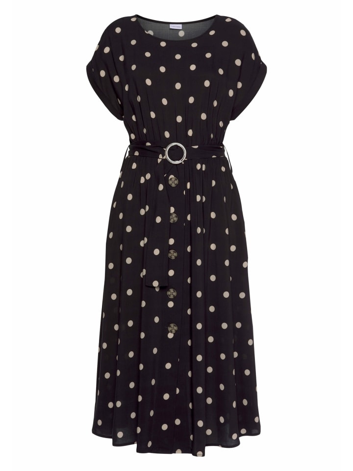 LASCANA Midikleid in schwarz-sand-bedruckt günstig kaufen