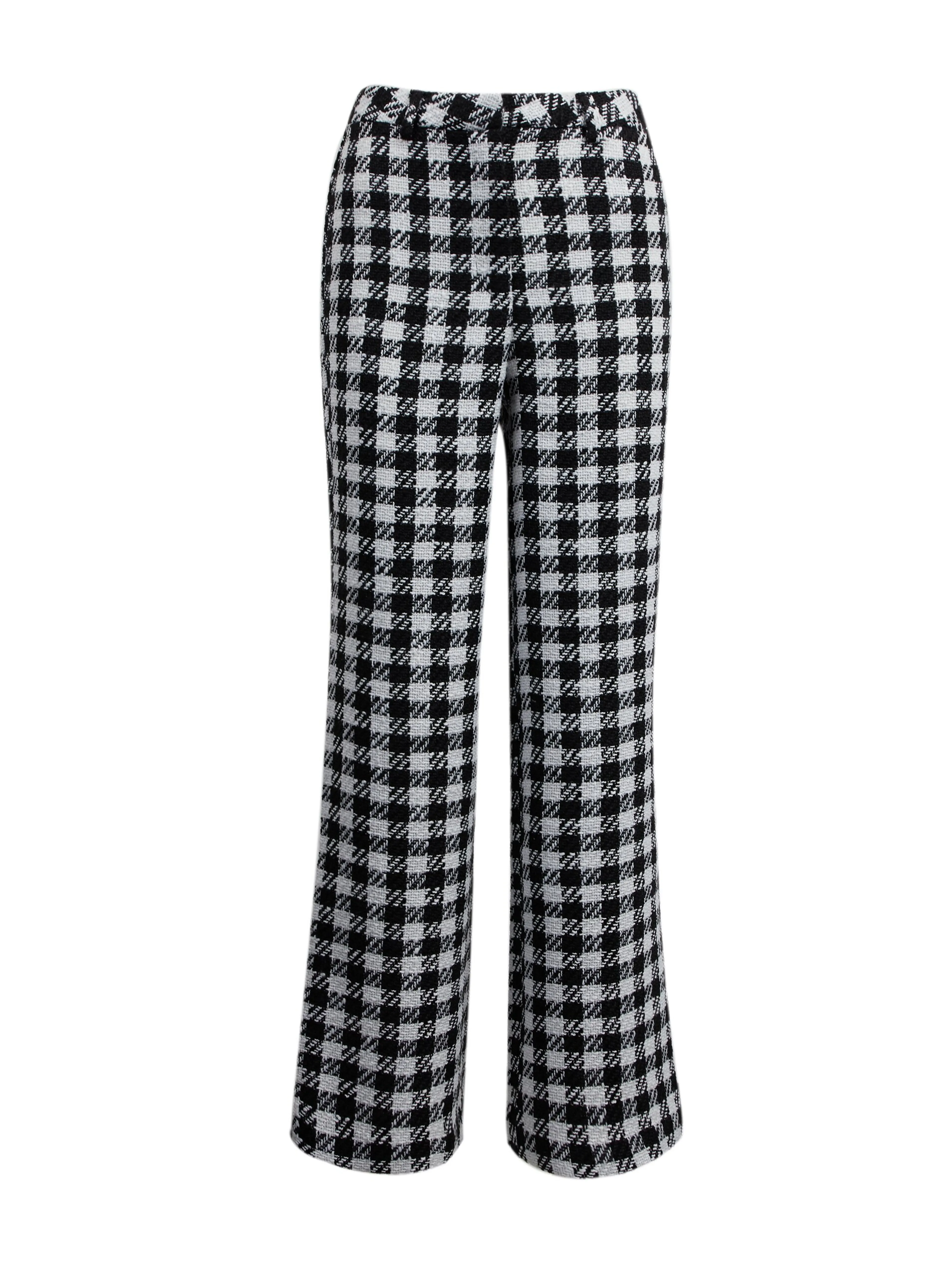 Weiß-schwarz gemusterte Damenhose ORSAY