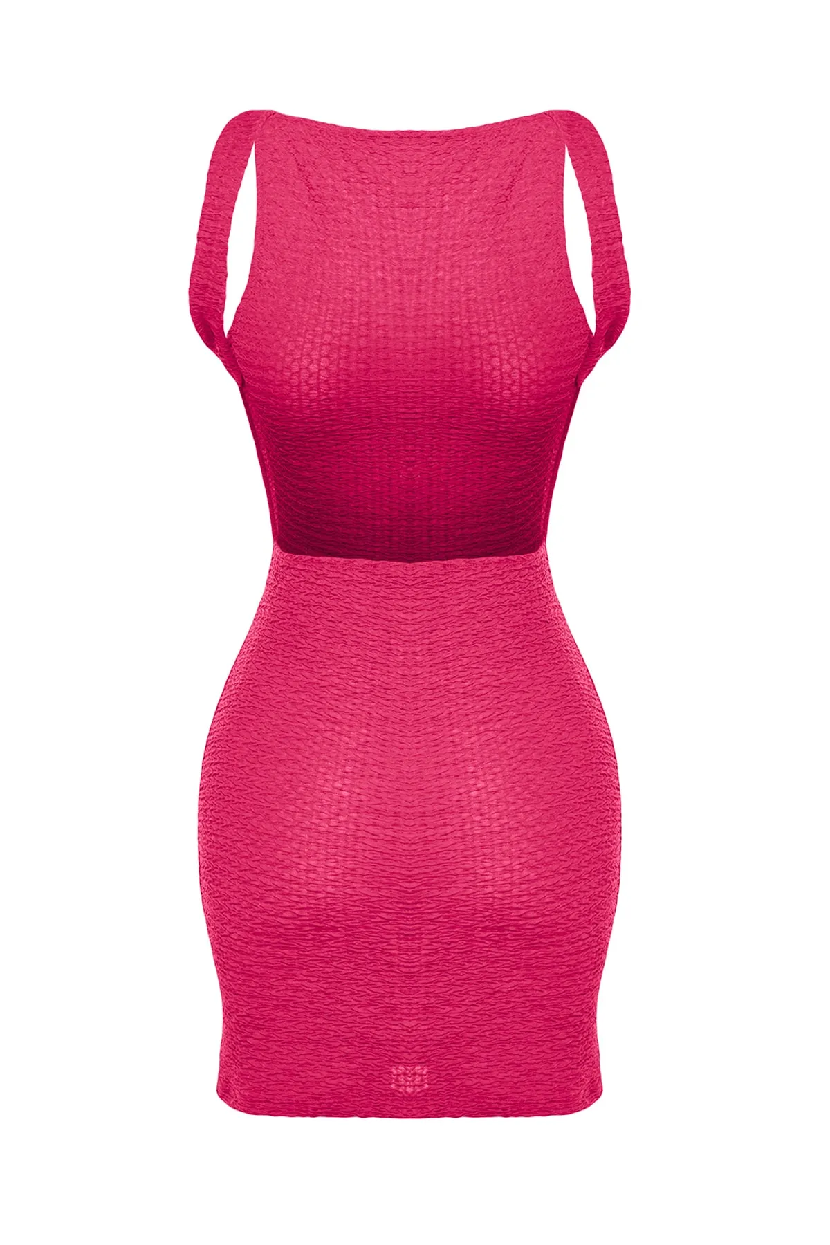 Trendyol Collection  Rosa figurbetontes rückenfreies Mini-Strandkleid aus Webstoff TBESS23EL00077