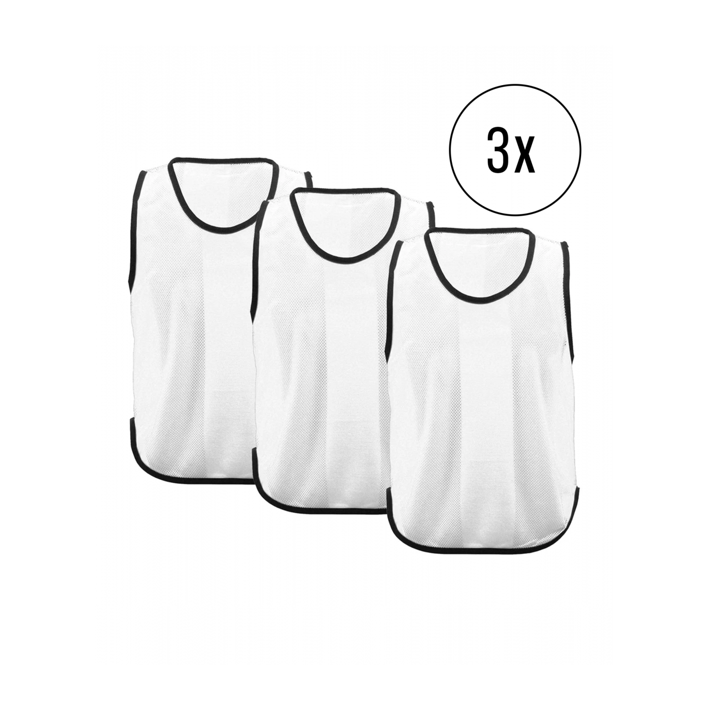 Cawila Trainingsleibchen UNI 3er Set Weiss | Leibchen Fußball