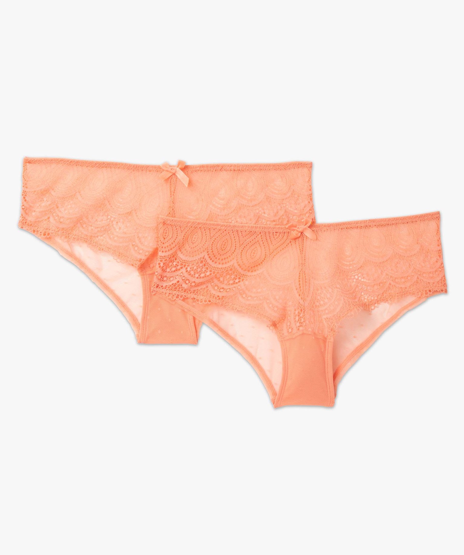 Shorty en dentelle et tulle femme (lot de 2) rose | GEMO