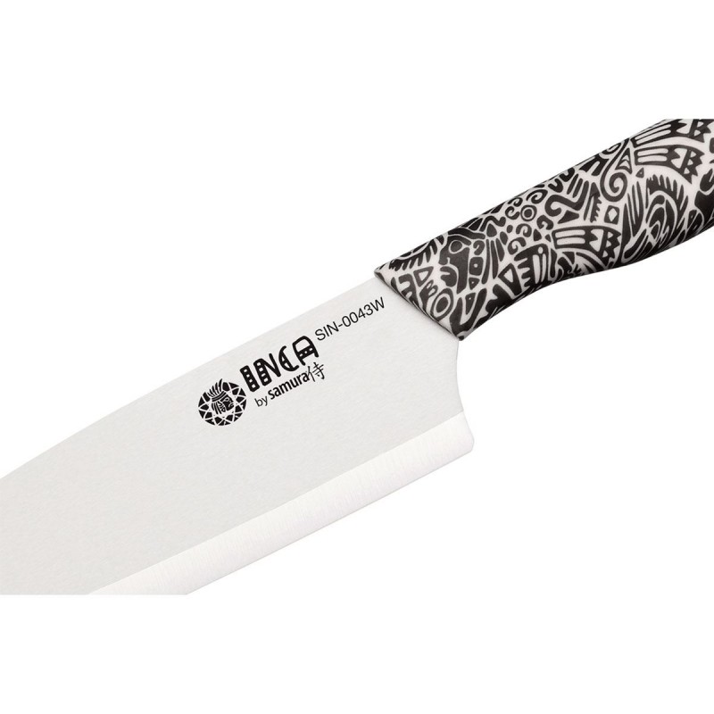 Samura Inca mit weißer Keramikklinge, Nakiri Messer 16,5 cm.