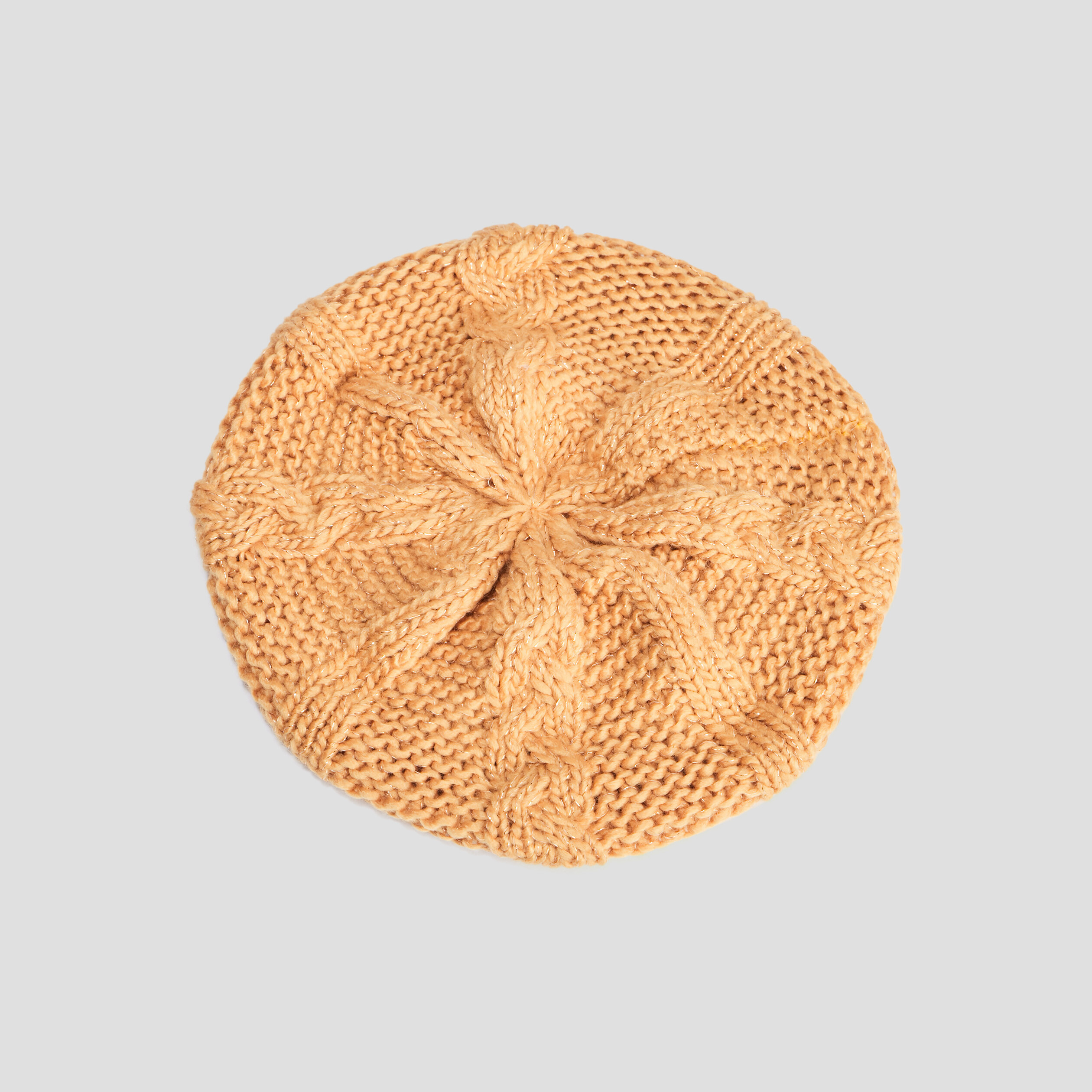 Béret tricoté avec torsades jaune moutarde femme | La Halle