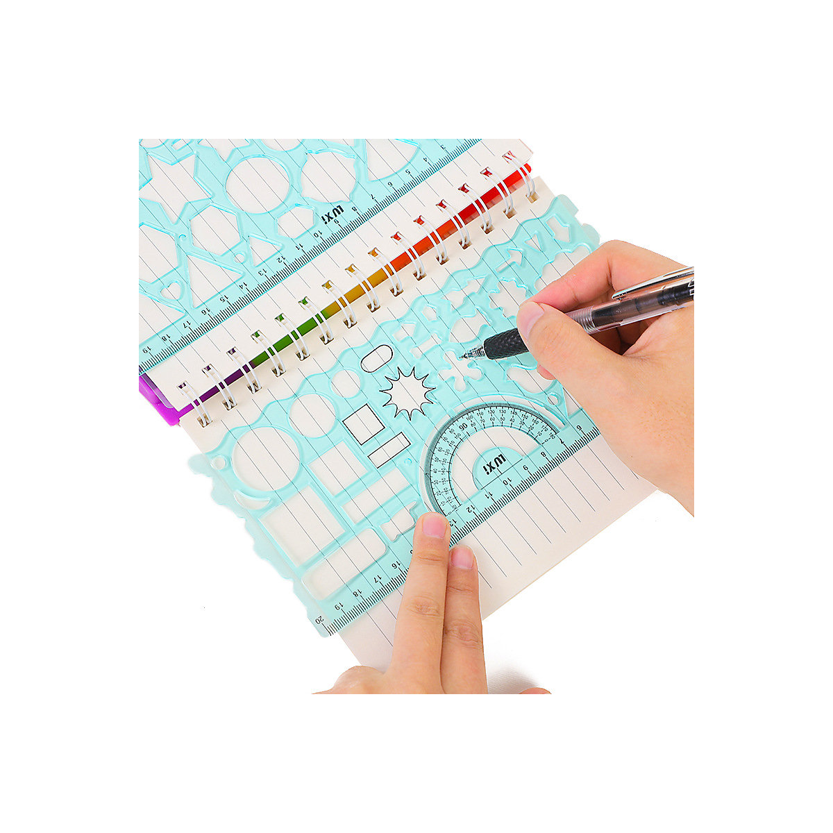 Multifunktionales Schablonenlineal für Kinderzeichnungen (zufällige Farbe) Linealset zum Zeichnen mit mehreren Blumen für Kinder (zufällige Farbe) Briefpapier