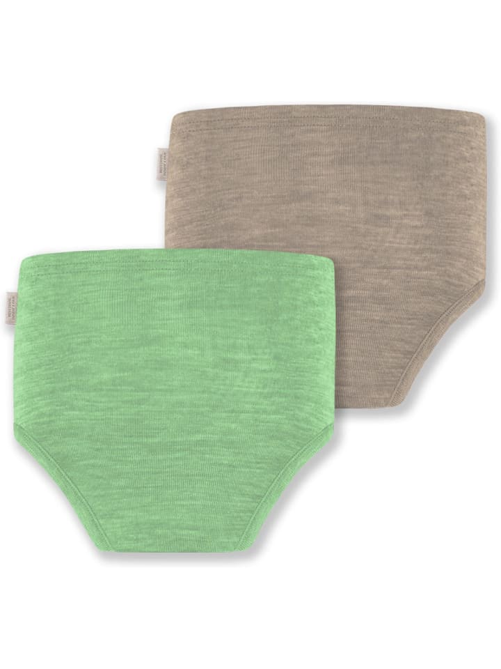 Normani Outdoor Sports 2er Pack Baby Merino Windelhose Tokoroa in Beige/Grün günstig kaufen
