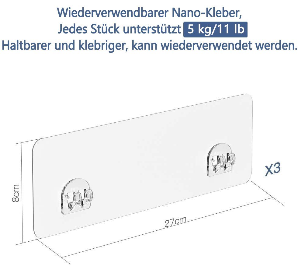 Elegear Duschablage ohne Bohren aus Edelstahl, Duschkorb mit Starker Klebhaken, 10KG MAX, Set 2-tlg, Dusch Ablage mit Haken, Zubehör für Küche und Bad