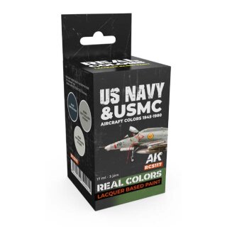 AK Real Colors Paintset - US Navy & USMC Aircraft Colors 1945-1980 (3x 17ml)