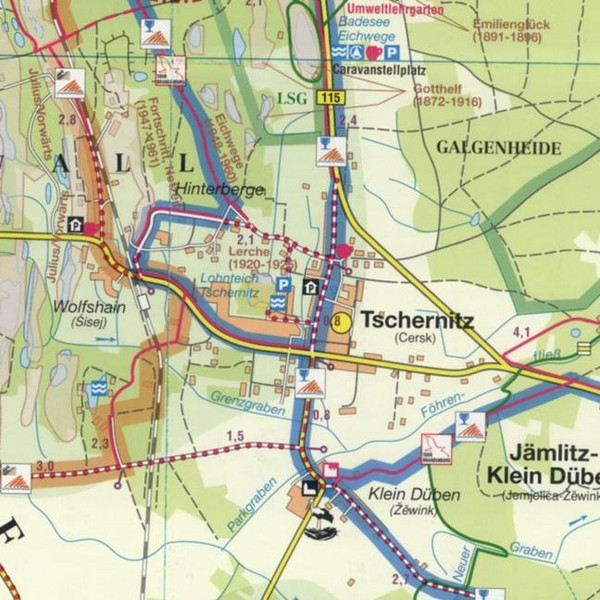 Muskauer Faltenbogen 1 : 50 000 - Wanderkarte