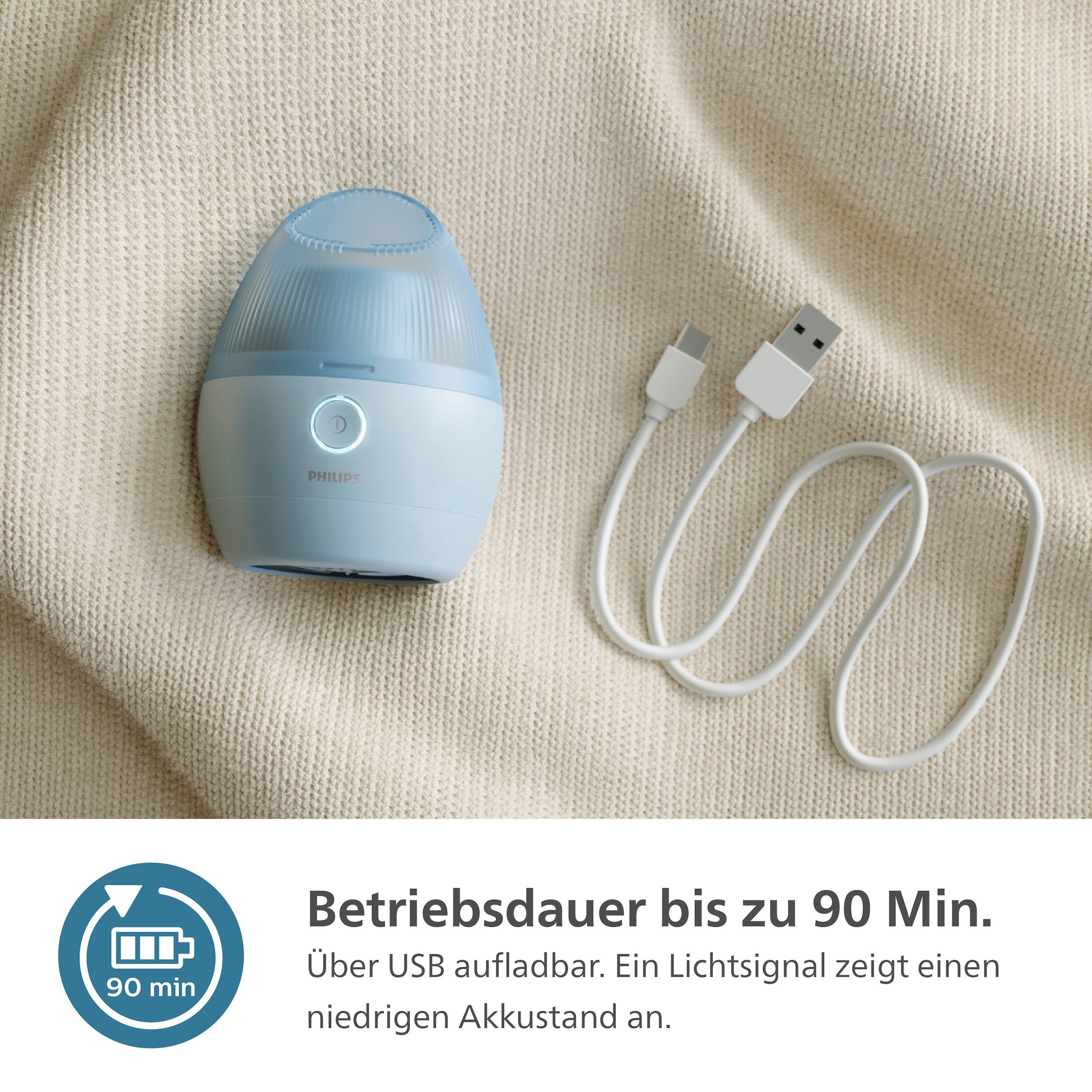 Philips Fusselrasierer 1000 Series GCA2100/20, mit 90 Minuten Akkulaufzeit, inkl. USB-Ladekabel & Reinigungsbürste