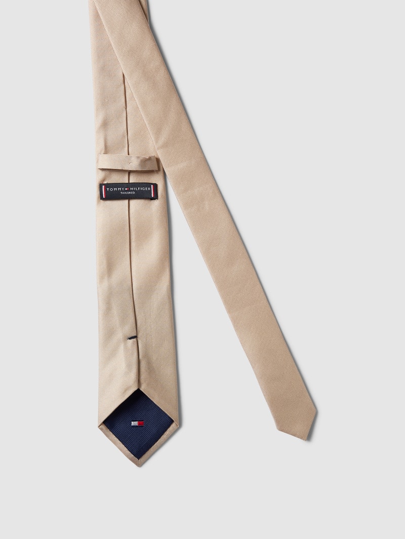 Seidenkrawatte mit feinem Webmuster Modell 'PLAIN WEAVE' in khaki